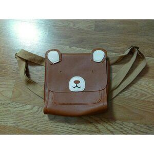 Kids Boys Girls Faux Leather Brown cartoon Bear Toddler's Backpack